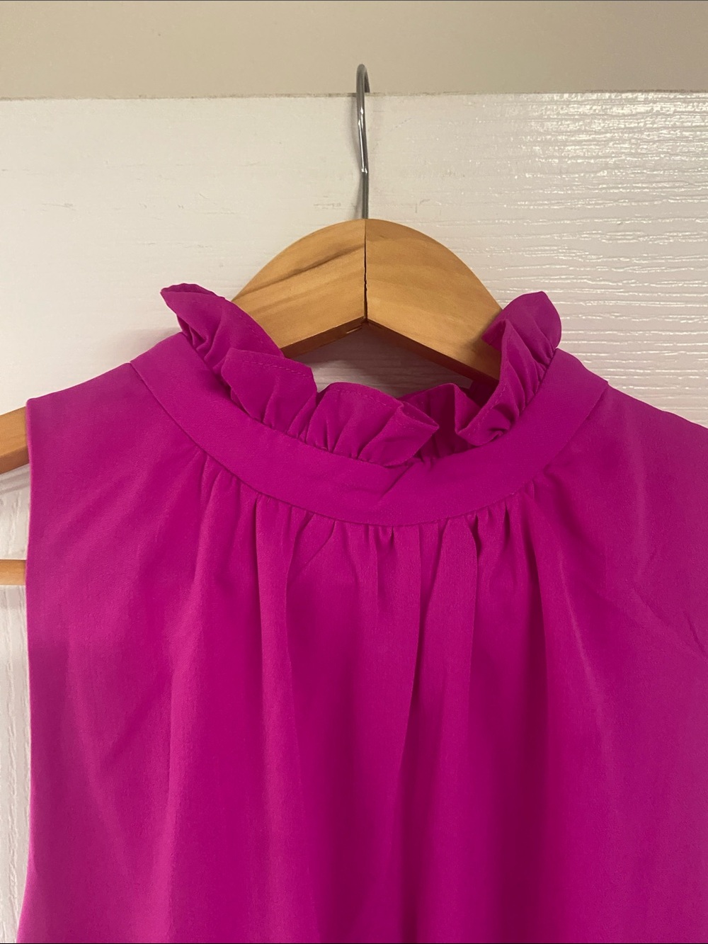 TCEC Hot Pink Sleeveless Ruffled High-Neck Tiered Mini Dress - Picture 3 of 8